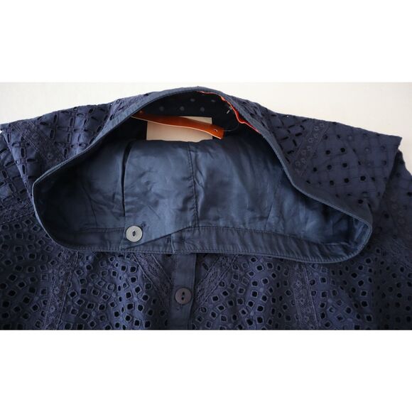 Cynthia Steffe 8337403 Women's Sz 4 Navy Blue Eyelet Textured Pencil Skirt - Picture 4 of 11